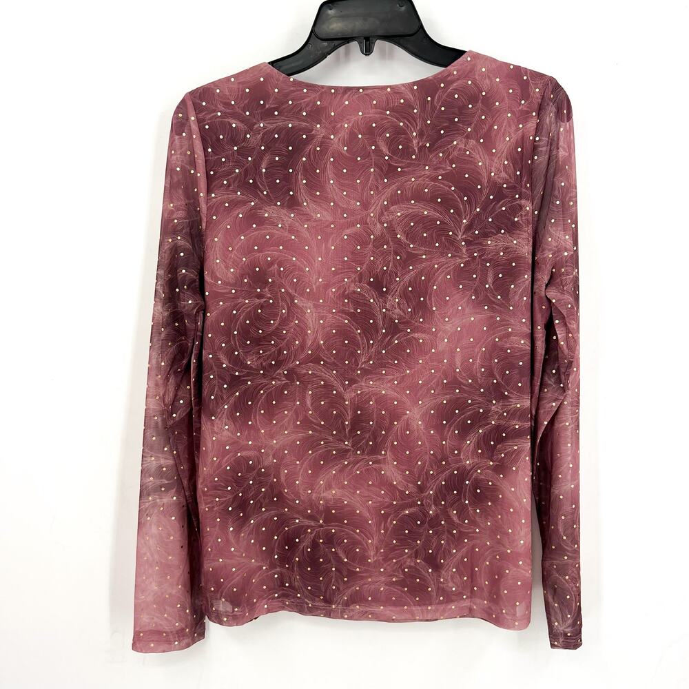 Stitch Fix LES SEREIN Womens Sequin Sheer Top Small Purple Long Sleeve NWT - Picture 3 of 7